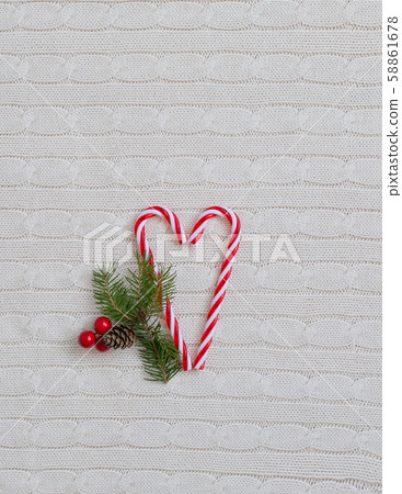 White woolen sweater background with christmas White woolen sweater background with christmas 58861678
