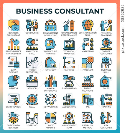 Business consultant icons 58862983