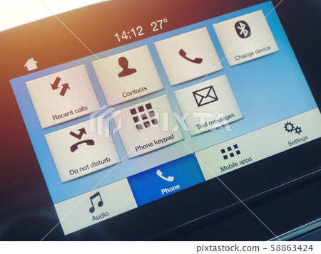 Smart multimedia in-car display with hands-free Smart multimedia in-car display with hands-free 58863424
