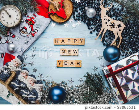 Merry Christmas and Happy New Year. Beautiful card Merry Christmas and Happy New Year. Beautiful card 58863531