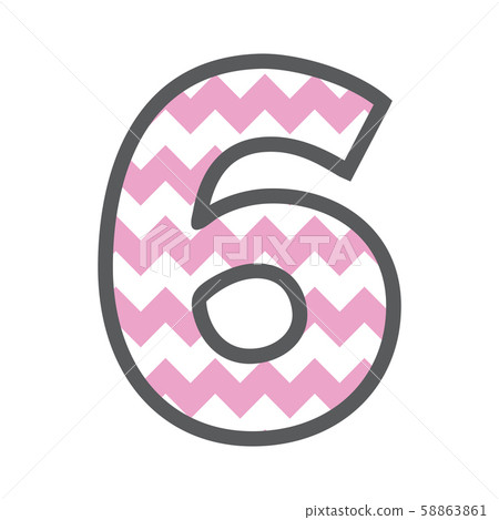 Chevron Number with colorful pink and white Chevron Number with colorful pink and white 58863861