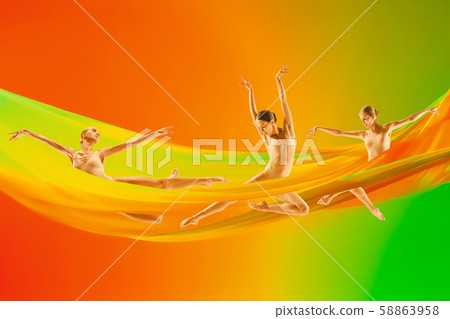 The group of modern ballet dancers. Contemporary art ballet 58863958