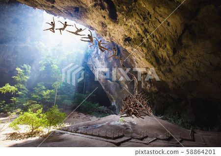 The group of modern ballet dancers. Contemporary art ballet 58864201