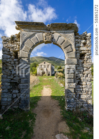 In the abandoned village of Peritheia on Corfu 58865272