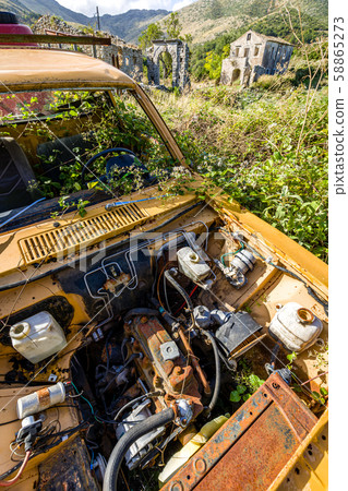 In the abandoned village of Peritheia on Corfu 58865273