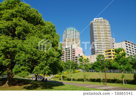 Prefectural Makuhari Kaihin Park and Makuhari Baytown Tower Mansion (Mihama Ward, Chiba City) 58865541