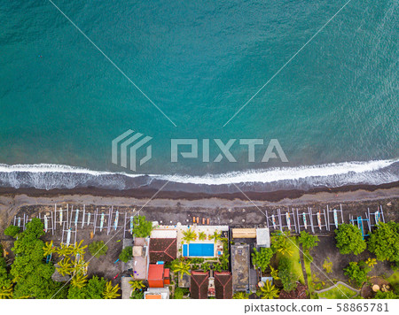 Aerial view of Amed beach in Bali, Indonesia Aerial view of Amed beach in Bali, Indonesia 58865781