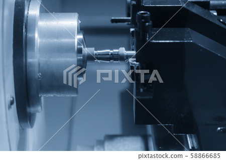 The CNC lathe machine in metal working process 58866685