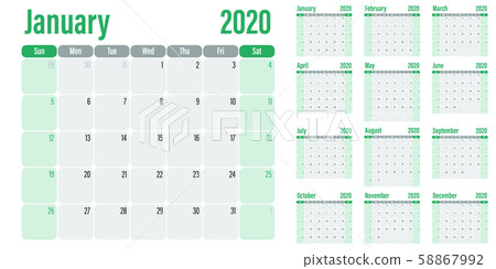 Calendar planner 2020 template vector illustration Calendar planner 2020 template vector illustration 58867992