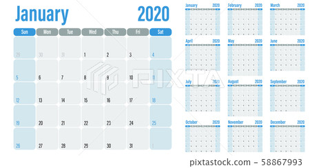 Calendar planner 2020 template vector illustration Calendar planner 2020 template vector illustration 58867993