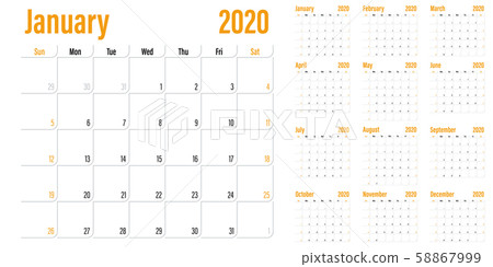 Calendar planner 2020 template vector illustration Calendar planner 2020 template vector illustration 58867999