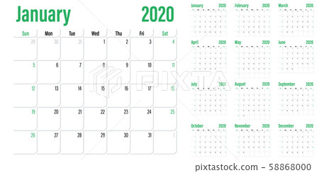 Calendar planner 2020 template vector illustration 58868000