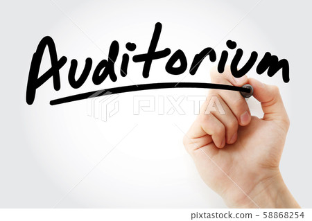 Hand writing Auditorium with marker Hand writing Auditorium with marker 58868254