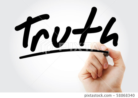Hand writing Truth with marker 58868340