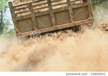 lots dusty after pour from truck 58868845