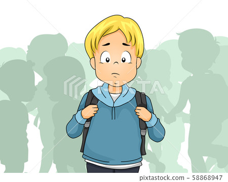 Kid Boy Outcast Student Illustration 58868947