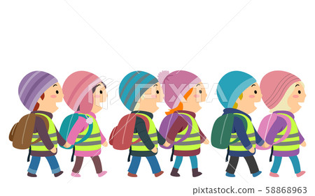 Stickman Kids Sweden Students Walk Illustration Stickman Kids Sweden Students Walk Illustration 58868963