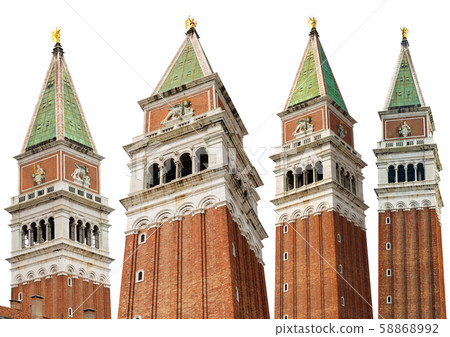Campanile di San Marco isolated on white background - Venice Italy 58868992