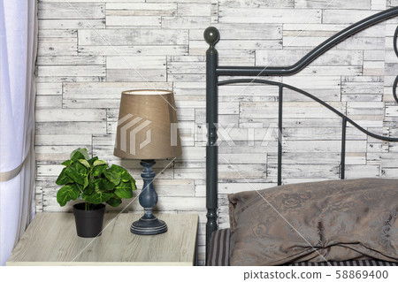 Calm pastel style and the interior of the bedroom 58869400