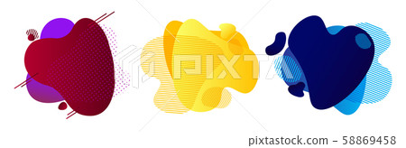 Modern liquid abstract shapes. Abstract fluid design. Isolated waves with geometric lines. Liquid and fluid design for logo, flyer or presentation Modern liquid abstract shapes. Abstract fluid design. Isolated waves with geometric lines. Liquid and fluid design for logo, flyer or presentation 58869458