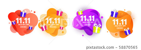 11.11 special offer web banner design set with 58870565
