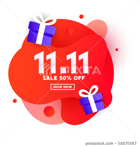 11.11 special offer liquid color web banner design 58870567