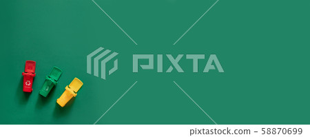 Trash bins and different garbage Waste recycling Trash bins and different garbage Waste recycling 58870699