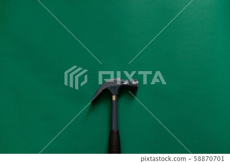 Claw hammer and nail for construction isolated on 58870701