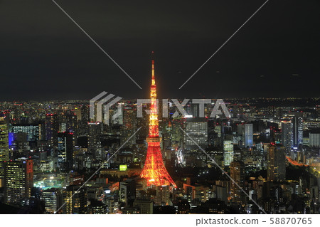 Tokyo night view of Tokyo Tower 58870765