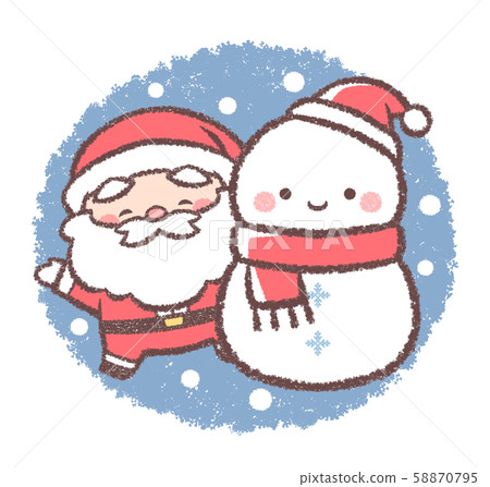 Santa and snowman christmas-circle background Santa and snowman christmas-circle background 58870795