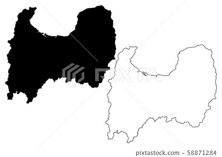 Toyama Prefecture map vector.... Toyama Prefecture map vector.... 58871284