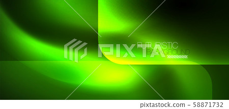 Neon abstract waves background. Shiny lights on bright colors with design elements. Futuristic or 58871732