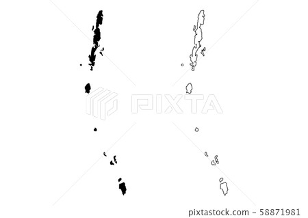 Andaman and Nicobar Islands map vector.... Andaman and Nicobar Islands map vector.... 58871981