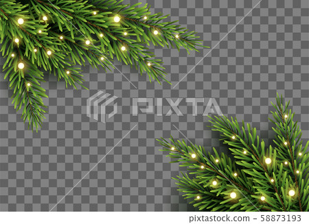 Christmas tree decor with fir branches and... - Stock Illustration ...