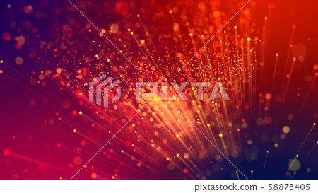 Abstract explosion of multicolored shiny particles or light rays like laser show. 3d render abstract Abstract explosion of multicolored shiny particles or light rays like laser show. 3d render abstract 58873405