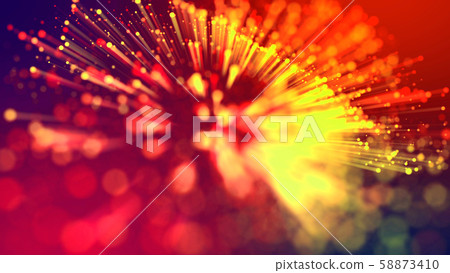 Abstract explosion of multicolored shiny particles or light rays like laser show. 3d render abstract Abstract explosion of multicolored shiny particles or light rays like laser show. 3d render abstract 58873410