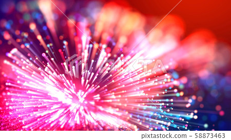 Abstract explosion of multicolored shiny particles or light rays like laser show. 3d render abstract Abstract explosion of multicolored shiny particles or light rays like laser show. 3d render abstract 58873463