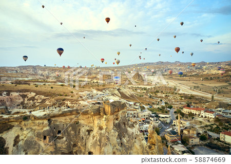 Cappadocia hot air balloon at sunrise Cappadocia hot air balloon at sunrise 58874669