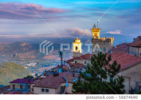 San Marino at sunrise 58874690