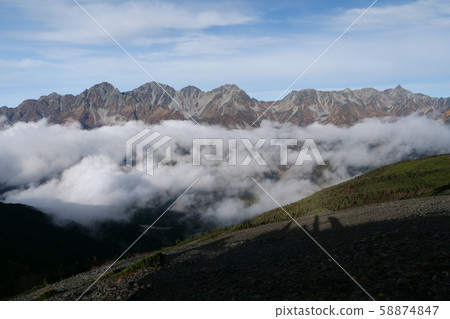 Mt. Hoho Mountain Range from Chogatake, Northern Alps 58874847