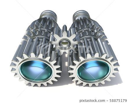 Metal binocular made of cog wheels 3D Metal binocular made of cog wheels 3D 58875179
