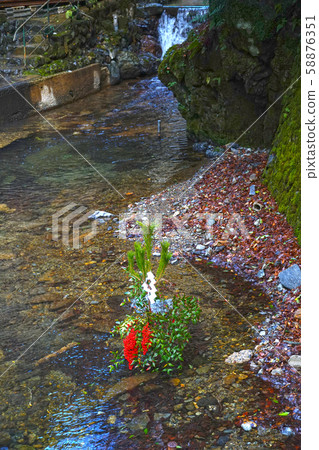New Year decorations in Kifunegawa, Kyoto New Year decorations in Kifunegawa, Kyoto 58876351