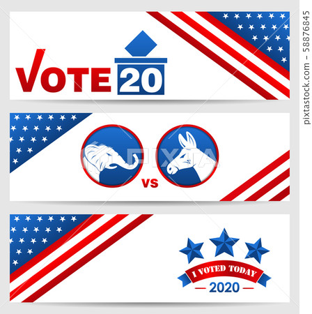 Presidential Election 0f USA 2020. Vote, Voting. Set American Advertising Banners 58876845