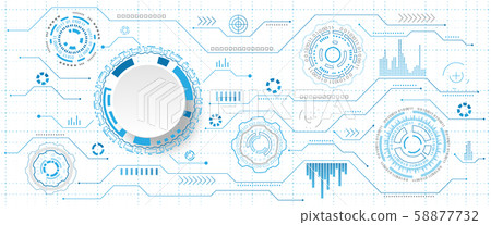 Futuristic Interface HUD Style and Infographic Elements. Abstract Virtual Graphic Touch UI 58877732
