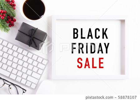 Black Friday Sale text on white picture frame decoration Black Friday Sale text on white picture frame decoration 58878107