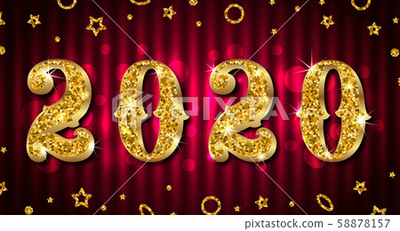 Golden Celebration Background for Happy New Year 2020 58878157