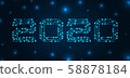 Text 2020 Made in Circuit Texture, Banner for Happy New Year 58878184