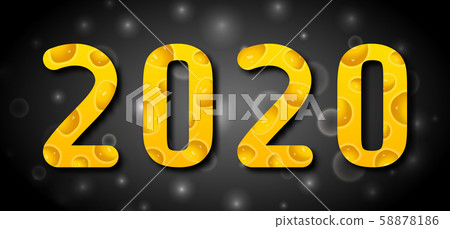 Happy New Year 2020. Figures From Cheese Texture 58878186