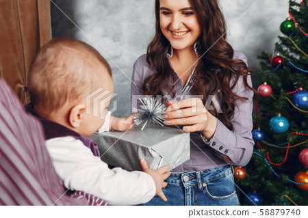 Beautiful family spend time at home 58879740