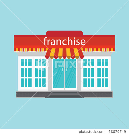 Small store or franchise isolated on blue Small store or franchise isolated on blue 58879749